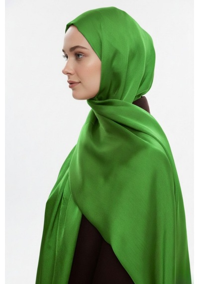 Benetton Mizalle & Yaqa Özel Saten Dokulu Yeşil Şal Yeşil