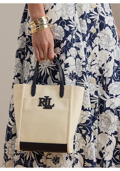Lauren Ralph Lauren Krem - Lacivert Kadın El Çantası 431982235002 Krem - Siyah