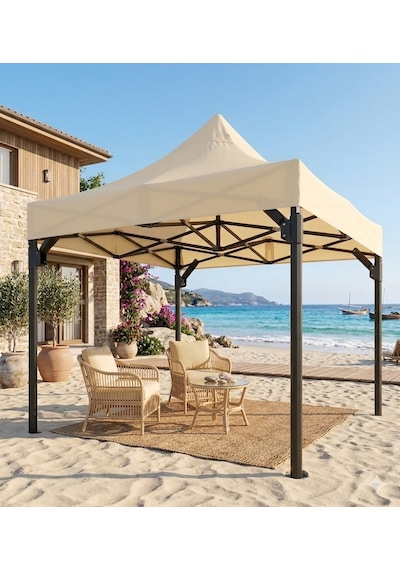 Missidea 3 3 Premium Makaslı Katlanır Çardak Krem