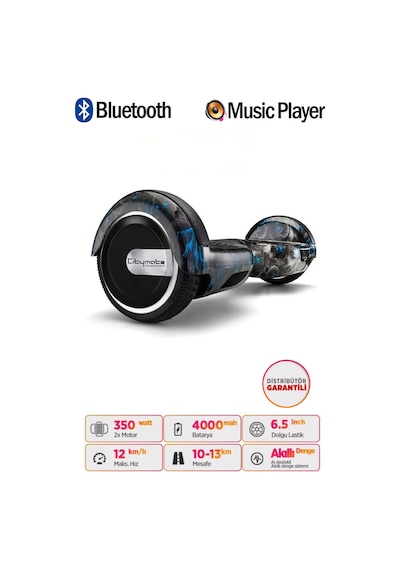 Citymate Elektrikli Kaykay Hoverboard Akıllı Denge 6.5 Inch + Hoverkart + Çanta Extrem Paket D18