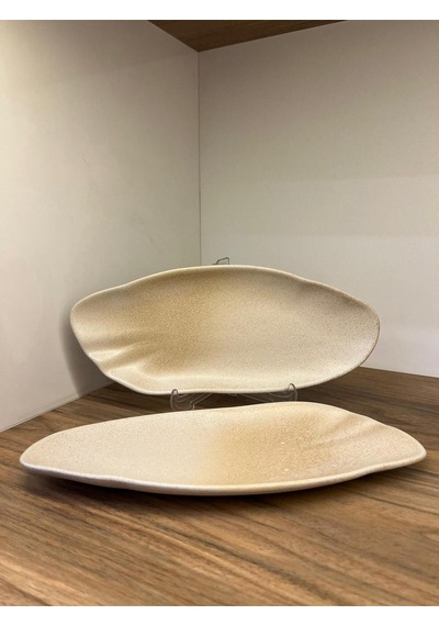 2'li Sahara Tone Dikdörtgen Tabak 31 Cm Yemek/kahvaltı/et/balık/salata/meze Çok Amaçlı Oval Tabak Çok renkli