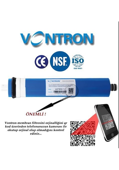 İhlas Aura Cebilon Silver Plus Ve Tüm Kapalı Kasalar İle Uyumlu Elite Filtre Seti Vontron Membranlı 75 Gpd Vontron Membran