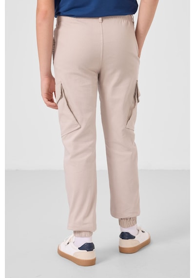 Tommy Life Taş Standart Fit Dokuma Hafif Esnek Chino Erkek Çocuk Pantolon - 11271 Taş