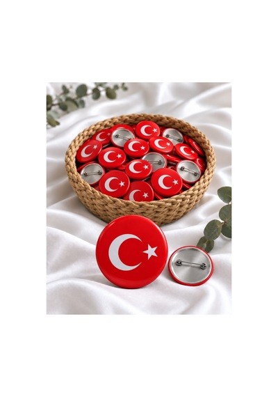 50 Adet Türk Bayrağı Rozeti 44 Mm İğneli Yaka Rozeti Okul Töreni Ve Etkinlikler İçin Diğer