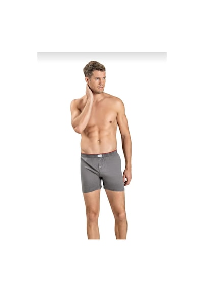 Jiber 127 Erkek Havlu Kemer Penye Boxer Tekli gri
