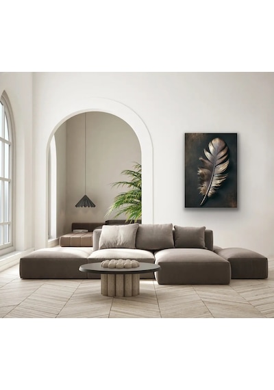 Bronz Tüy Desenli Kanvas Tablo 70x100cm