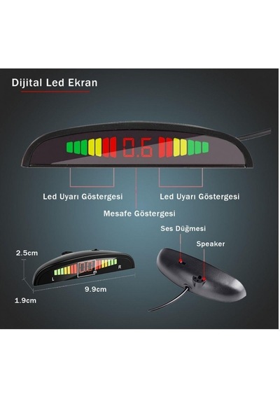 Niken Led Ekranlı Ve Ses İkazlı Park Sensörü Beyaz