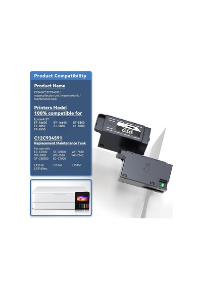 C9345 C12c934591 Mürekkep Bakım Kutusu, Ecotank Pro Wf-7820 Wf-7840 Et-16650 Et-5850 Et-5880 Et-16600 Et-5800 St-c8000 Ec-c7000 Ec-c7000000000 Ec-c700000 İçin 00 Yazıcı