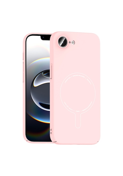 Maks Technology iPhone Uyumlu 16e Kılıf M-safe Şarj Özellikli Kamera Korumalı Mkst Elio Sert Pc Kapak - Açık Pembe