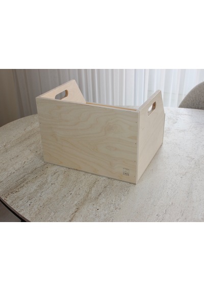 Ahşap Lp Plak Sandığı Boyasız Verniksiz - Organizer Kutu - Wooden Lp Record Box No Paint No Varnish Doğal Ahşap