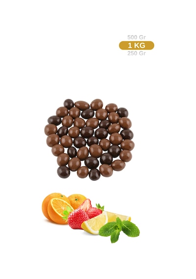 Karışık Aromalı Lokum Draje Limon, Çilek, Portakal, Nane 1kg