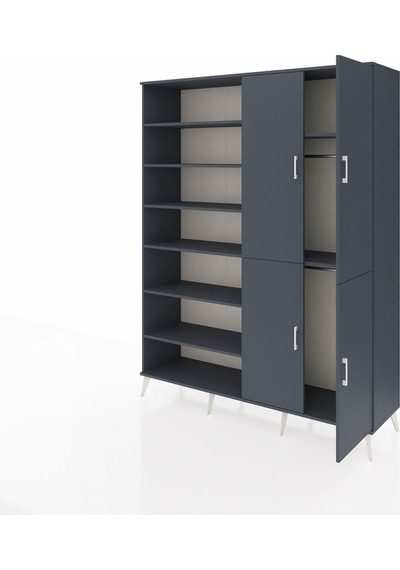 Hyperion Gardrop 8 Raflı 4 Kapaklı 2 Askılı 176x44x221 Antrasit-antrasit Antrasit Hyperion Gardrop 8 Raflı 4 Kapaklı 2 Askılı 176x44x221 Antrasit-antrasit Antrasit