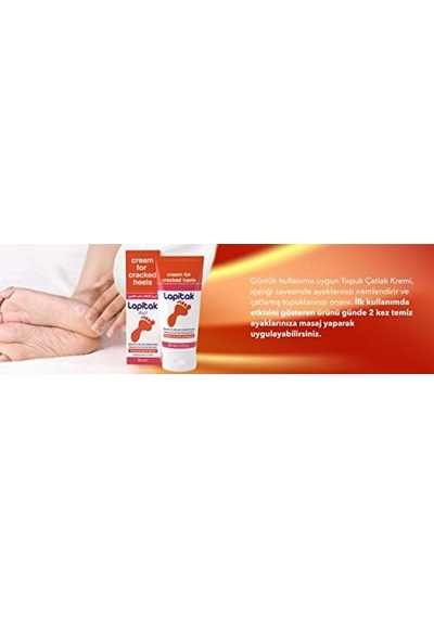 Lapitak Topuk Çatlak Kremi 60ml - Ayak Kremi - Ayak Bakımı - Ayaklardaki Çatlakları Engenlemeye Yardımcı Olur. Kuru Ve Yıpranmış Ayaklarda 24 Saat İçinde Etkisi Hissedilir.