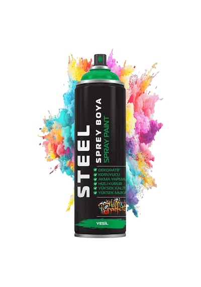 Sprey Boya 200 Ml 1 Adet Hızlı Kuruyan Renkli Profesyonel Ahşap Plastik Demir Metal Cam Porselen Duvar Sprey Boya Yeşil