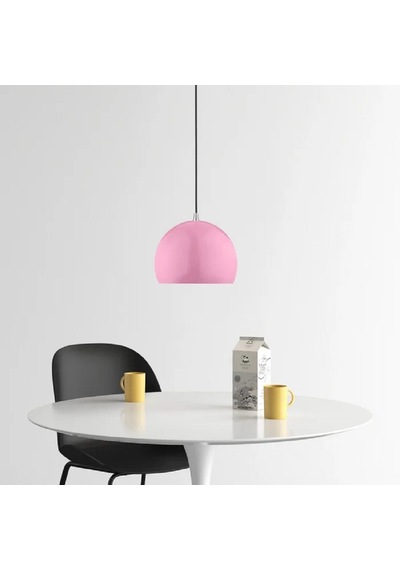 Riolight Modern Pembe Cafeler,oda,mutfak,yatak Başı İçin 1xe27 Tekli Metal Sarkıt Avize Çap:20cm Metal