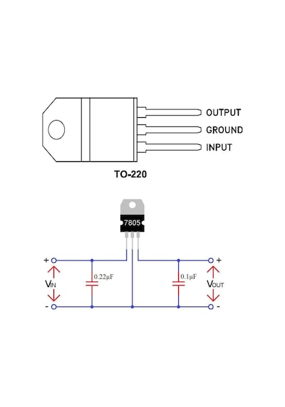 L7805cv 3 Pin Dc 5v Lineer Voltaj Düşürücü Regülatör