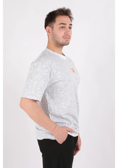 Cazador 4176 Erkek Bisiklet Yaka T-shirt Beyaz