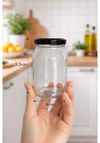 4 Adet 190 Ml Metal Kapaklı Cam Kavanoz Seti Reçel, Sos, Baharat Ve Gıda Saklama Kabı Şeffaf
