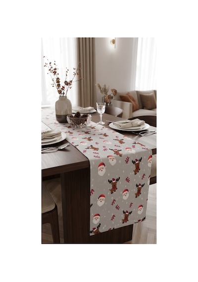 Duck Kumaş Runner 40x150 Cm Yılbaşı Noel Baba Ve Geyik Desenli, Su İtici Leke Tutmaz Dekoratif Masa Şeridi Gri - 935358161 Gri Duck Kumaş Runner 40x150 Cm Yılbaşı Noel Baba Ve Geyik Desenli, Su İtici Leke Tutmaz Dekoratif Masa Şeridi Gri - 935358161 Gri