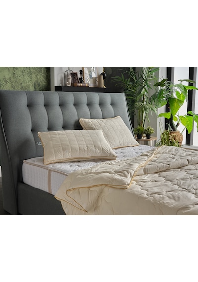 Yün Çift King Size Yorgan Ekru
