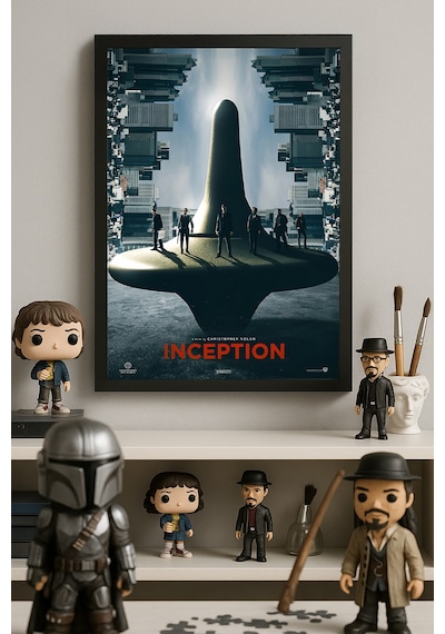 Inception Siyah Ahşap Çerçeveli Poster, Film Duvar Tablosu