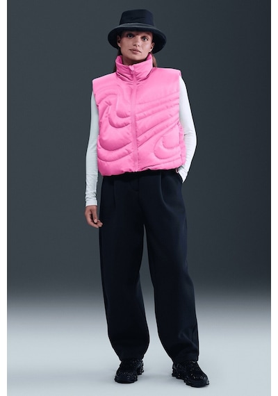 Nike Therma Fit Sportswear Swoosh Series Oversized Down West Oversize Kaz Tüyü Kadın Yelek Pembe