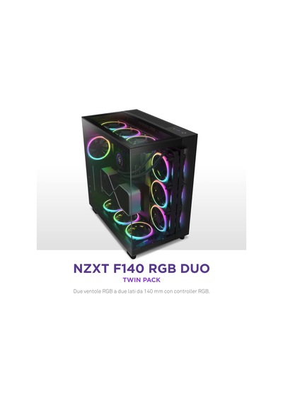 F140 Rgb İkili Paket 2 X 140 Mm Çift Taraflı Rgb Fan, Rgb Denetleyicili 20 Ayrı Ayrı Adreslenebilir Led Dengeli Hava Akışı Ve Statik Baskı Siyah