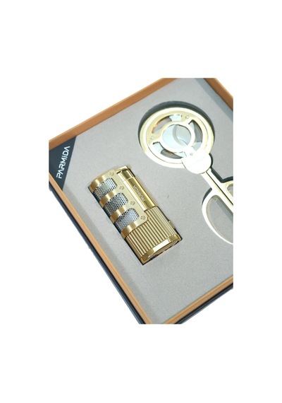 Parmida 3 Torch Gold Çakmak Gold Makas İkili Puro Seti Tr9856