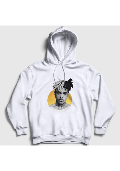 Presmono Unisex Sun Xxxtentacion Kapüşonlu Sweatshirt Beyaz