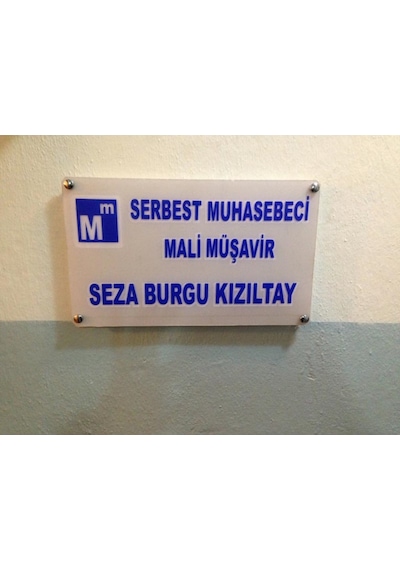 Pleksi Kişiye Özel Muhasebeci Mali Müşavir Tabelası | Kabartma
