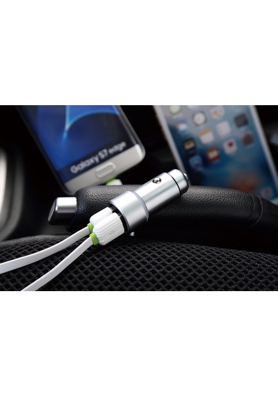 Tsmart Micro Usb Şarj Kablolu 2 Usb Metal Araç Şarj Seti 3.6A