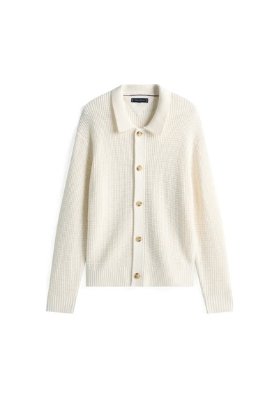 Tommy Hilfiger Dc Button Up Cardıga, Z00 Krem Erkek Hırka