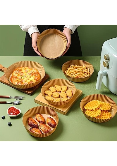 Coofbe 50 Adet Yanmaz Yapışmaz Airfryer Pişirme Kağıdı Phılıps Xıaomı Tefal Karaca Pişirme Kağıdı