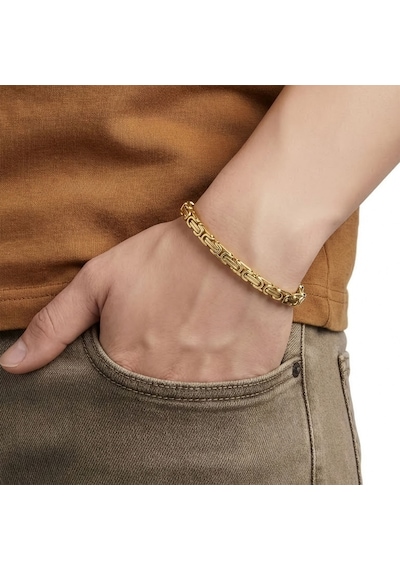 Premium Kral Çelik Zincir Bileklik 5mm 3183czb2d4 - 20 Cm - Siyah Renk Siyah