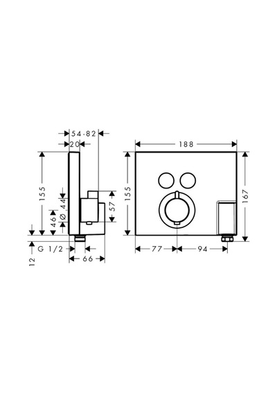 Hansgrohe Showerselect Termostat Ankastre Montaj, 2 Çıkış İçin Hortum Bağlantısı Ve Duş Askısı İle Krom Krom
