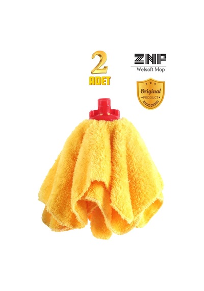 Welsoft Balerin Mop Yedek Başlıklı 2 Adet Sarı Mop, Papas 45x60