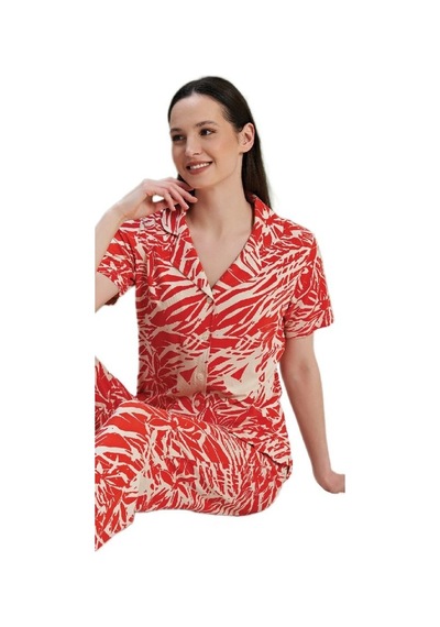 Bipamuk Viona Model Kadın Pijama Takımı Kısa Kollu Önden Düğmeli S/xl Çok Renkli