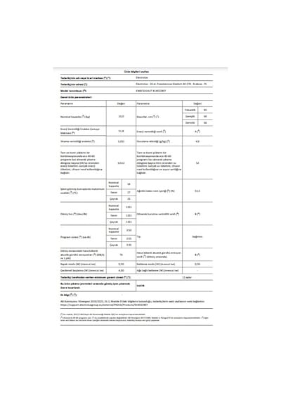 Electrolux Sensicare EW6F3414UT 600 Serisi 10 KG 1400 Devir Çamaşır Makinesi Beyaz