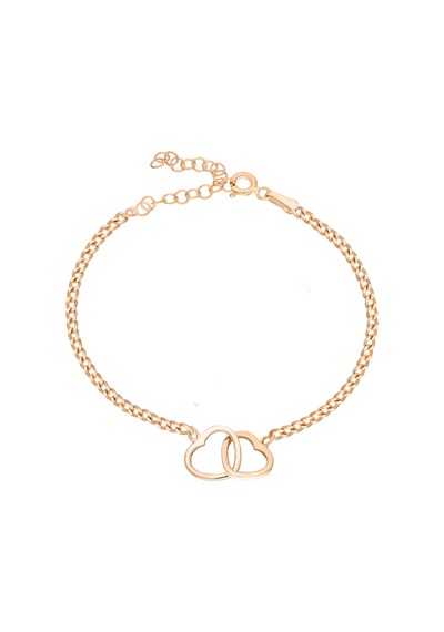 Çift Kalp Bileklik 718513 Rose Gümüş