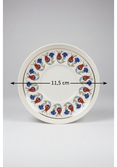 6 Kişilik Nodric Kenarlı Toledo Elegant Yaldızlı Çay Tabağı 11,5cm Beyaz