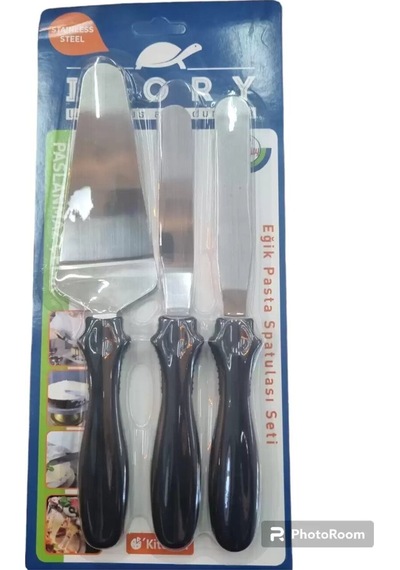 Pasta Spatula Seti Çelik Siyah Diğer