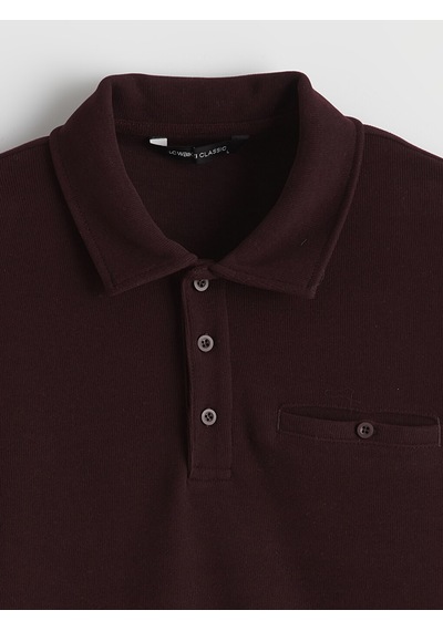 Lcwaıkıkı Classic Bordo Polo Yaka Erkek Sweatshirt