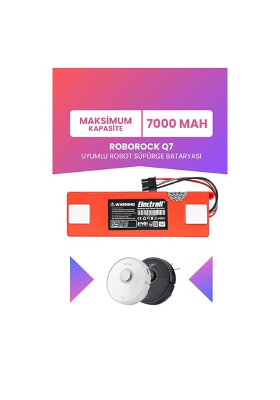 Roborock Q7 Uyumlu Batarya Maksimum Kapasite 7000mah Pil Kutulu Robot Süpürge Bataryası Değişimi