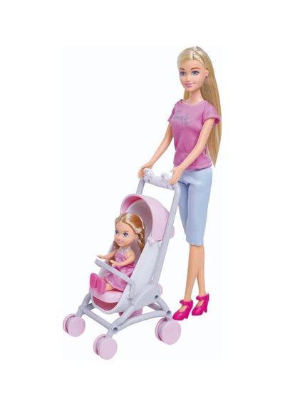 Alisha Anne Ve Kız Mutlu Gezinti Oyun Seti Elbiseli Alisha Bebek Ve Bebek Arabalı Puset