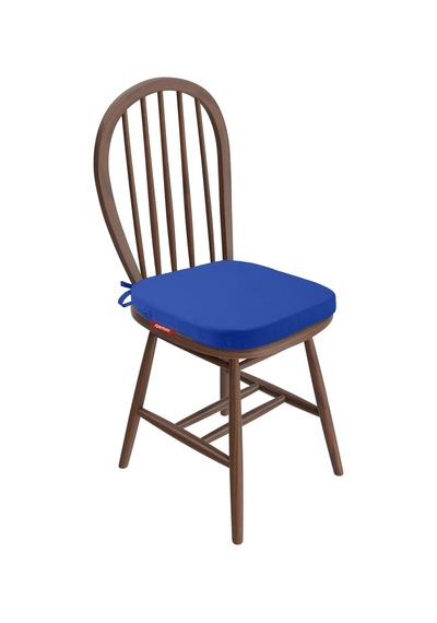 Standartfit Oval Sandalye Minderi Fermuarlı Yıkanabilir Kılıf Bağcıklı Su Ve Yağ İtici 42x42x5 Cm Mavi Sünger Dolgu Çok Renkli