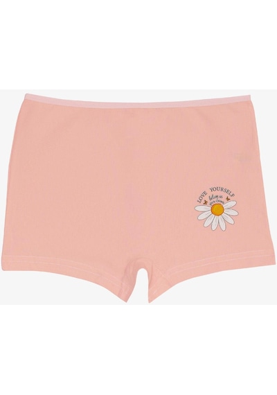 Breeze Kız Çocuk Boxer Papatya Baskılı 5-11 Yaş, Pembe-pembe Pembe