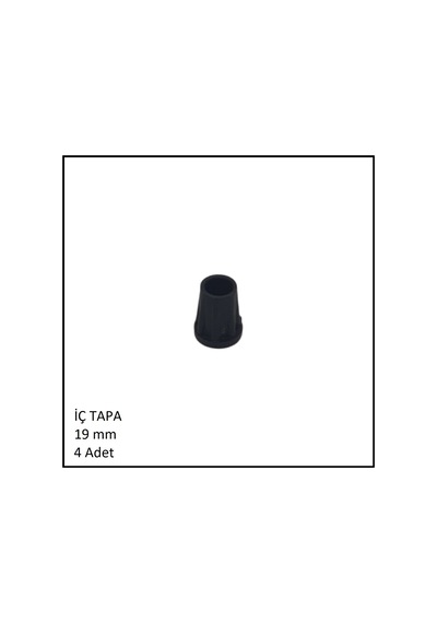 Plastik İç Tapa, Yuvarlak, 19 Mm 4 Adet Siyah