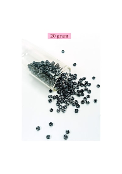 Dökme Cam Kum Boncuk Büyük Boy 6/0 4 Mm - 20 Gram - Siyah - Bnc084