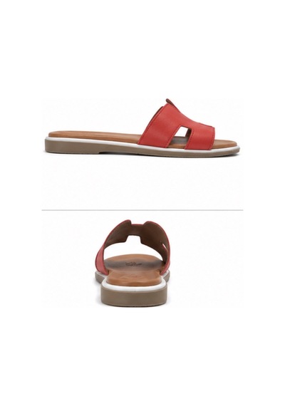 N Napa Shoe Np.1202.kırmızı Deri Terlik
