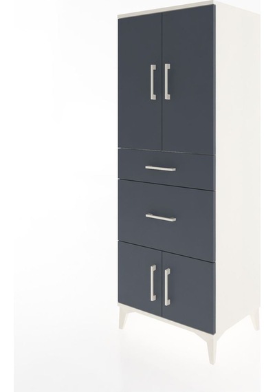 Hyperion Dolap 3 Raflı 2 Çekmeceli 4 Kapaklı 60x44x163 Aytaşı-antrasit Aytası